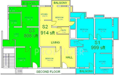 amman-builders-pvt-ltd moongi-bala-homes-phase-2 Moongi Bala Homes Phase 2 Cluster Plan for 2nd Floor