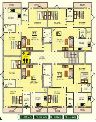 Arcade Cluster Plan from 1st to 4th Floor prudential-homes-&-property-developers arcade Arcade Cluster Plan from 1st to 4th Floor