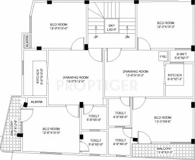  hight Hight Cluster Plan from 1st to 4th Floor