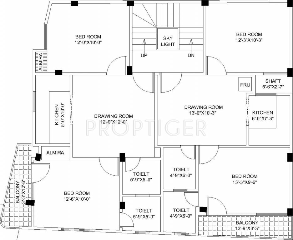 hight Hight Cluster Plan from 1st to 4th Floor