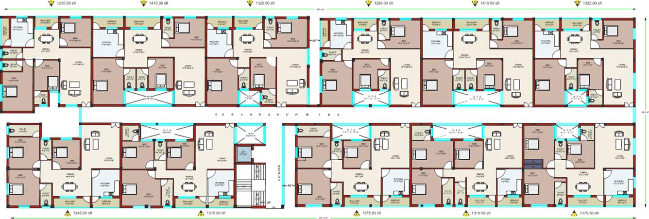 priya promoters sudharsna Tower A,B Cluster Plan for 1st Floor
