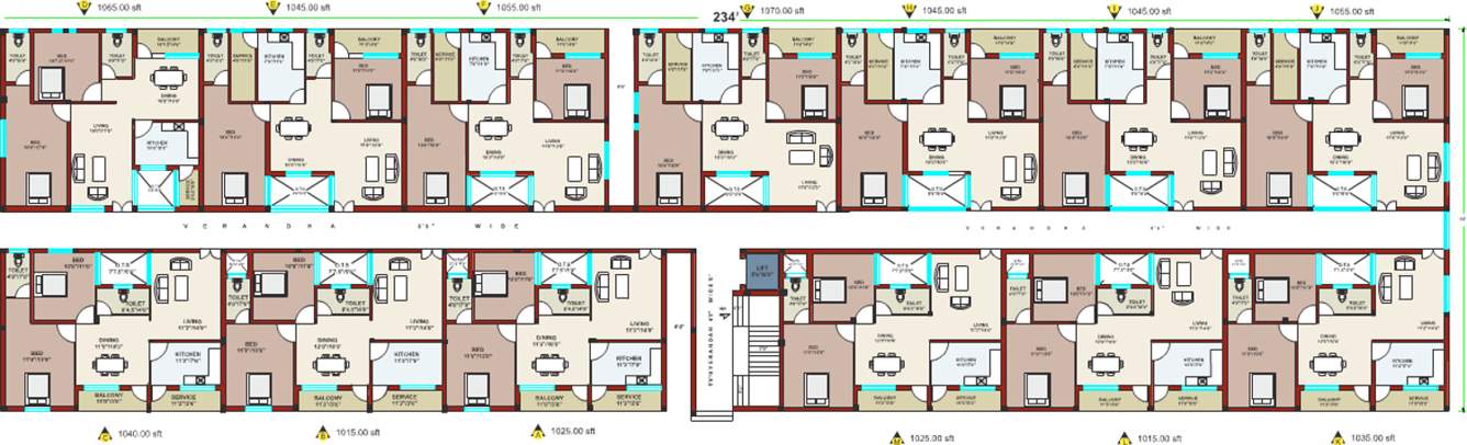 priya promoters sudharsna Tower C,D Cluster Plan for 1st Floor