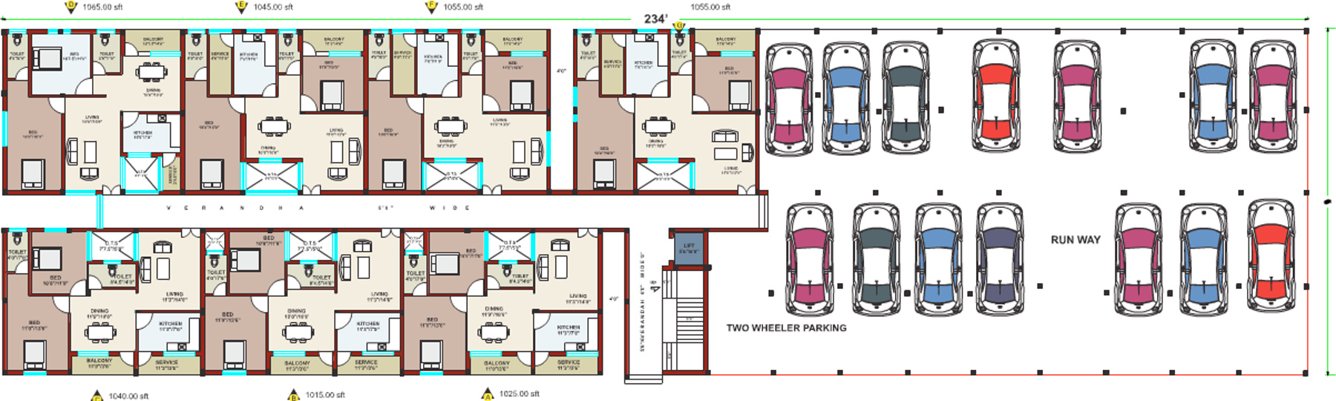 priya promoters sudharsna Tower C,D Cluster Plan for Ground Floor