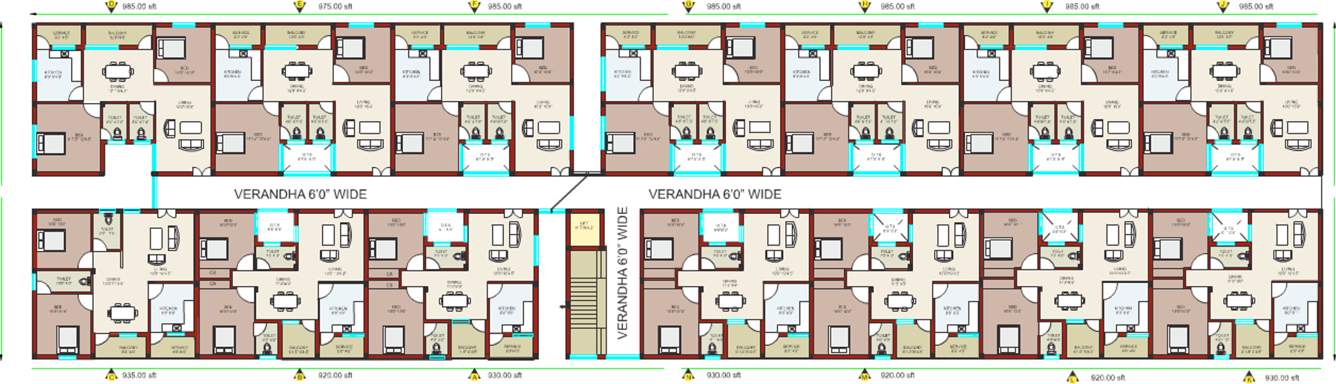 priya promoters sudharsna Tower E,F Cluster Plan for 1st Floor