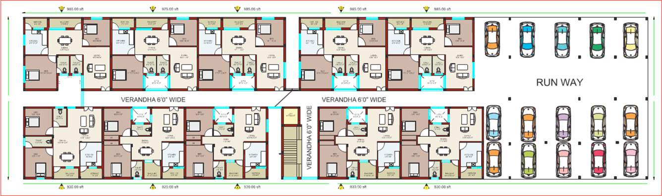 priya promoters sudharsna Tower E,F Cluster Plan for ground Floor