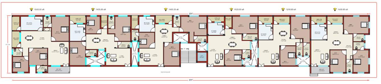priya promoters sudharsna Tower G Cluster Plan for 1st Floor