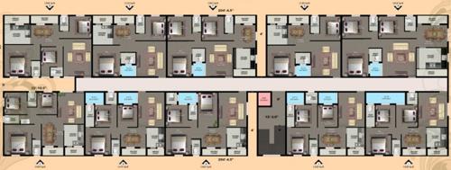 priya-promoters sudharsna Tower H Cluster Plan from Ground to 2nd Floor