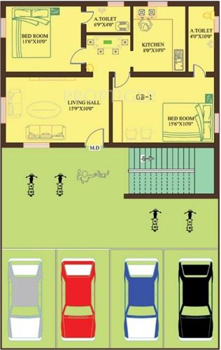 amman-builders-pvt-ltd giri-bala-homes Giri Bala Homes Cluster Plan for Ground Floor