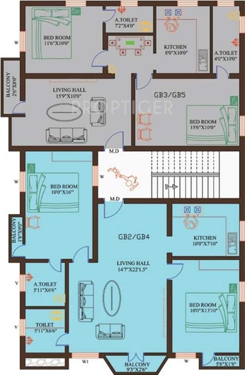 amman builders pvt ltd giri bala homes Giri Bala Homes Cluster Plan from 1st to 2nd Floor