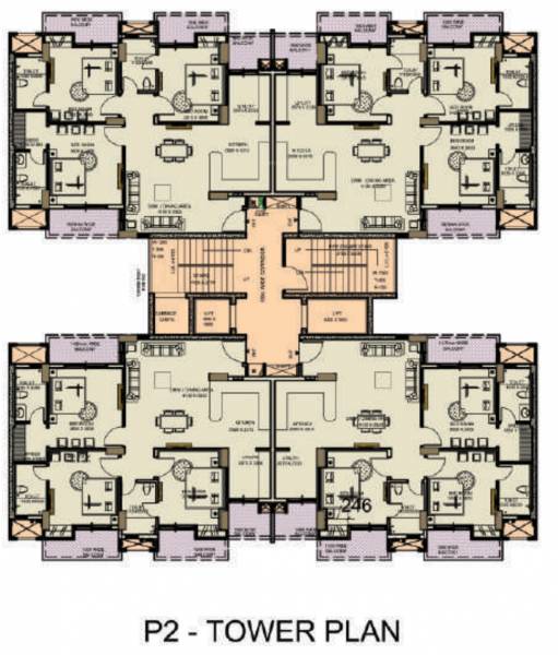  slf-anushree-apartments Tower P2 Cluster Plan