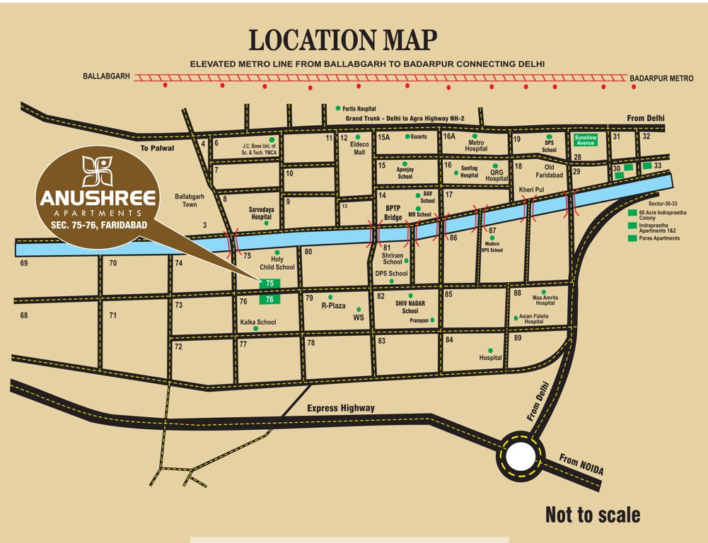 anushree apartments Location Plan