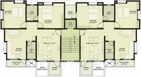 2 BHK Cluster Plan Image Achalare Realtors Basil Garden Rise for