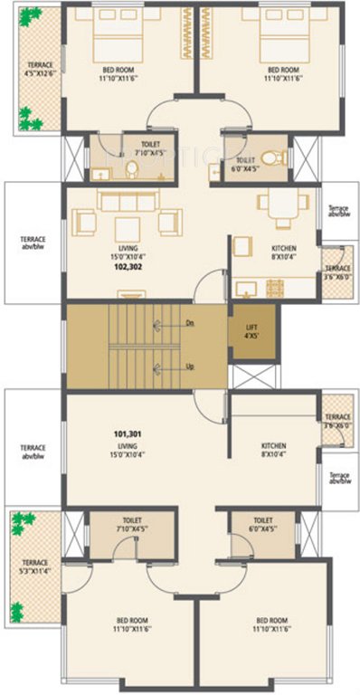 achalare realtors walnut Walnut Cluster Plan for 1st and 3rd Floor