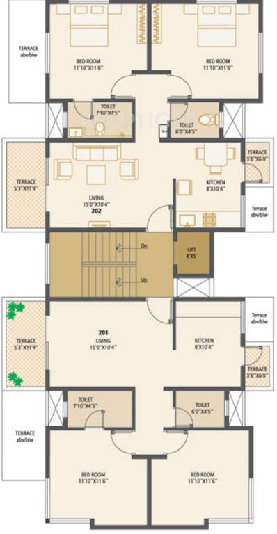 achalare realtors walnut Walnut Cluster Plan for 2nd Floor