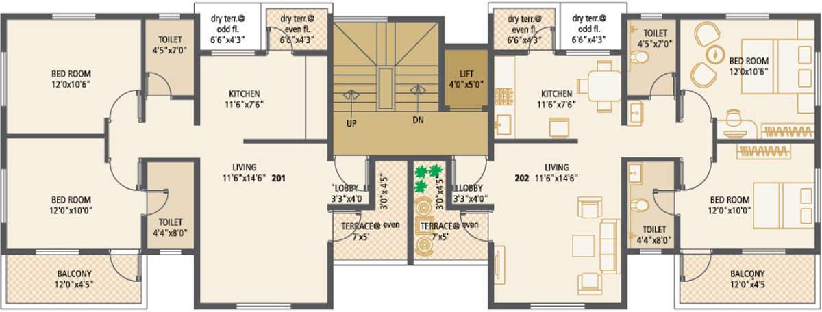 achalare realtors apricot Apricot Cluster Plan for 2nd Floor