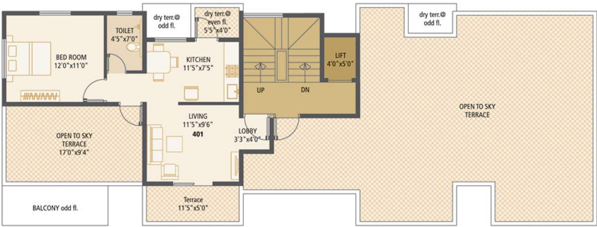 achalare realtors apricot Apricot Cluster Plan for 4th Floor