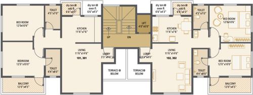 achalare-realtors apricot Apricot Cluster Plan from 1st and 3rd Floor