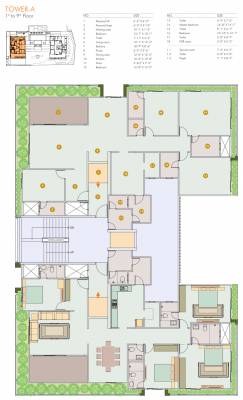  paarijat-eclat Tower A Cluster Plan from 1st to 9th Floor