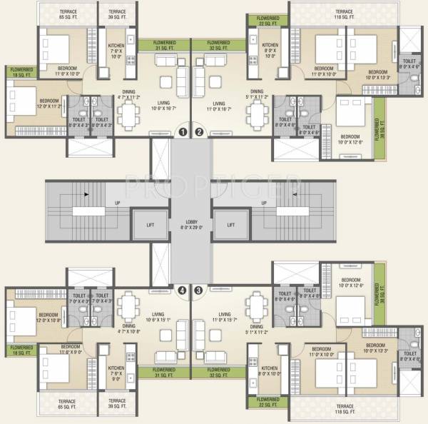 Images for Cluster Plan of Rehab Balaji Delta Tower 1