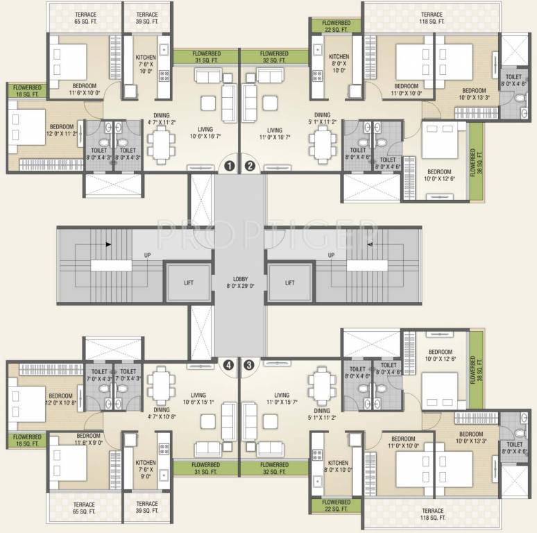 Images for Cluster Plan of Rehab Balaji Delta Tower 1