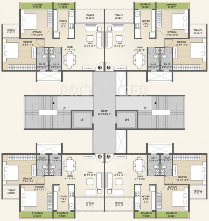 Images for Cluster Plan of Rehab Balaji Delta Tower 1