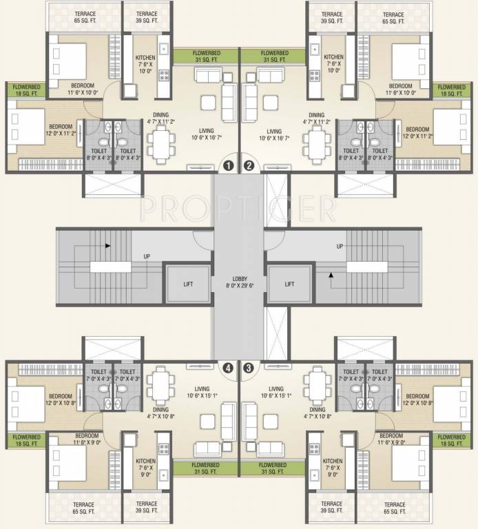 Images for Cluster Plan of Rehab Balaji Delta Tower 1