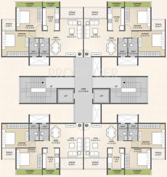 Images for Cluster Plan of Rehab Balaji Delta Tower 1