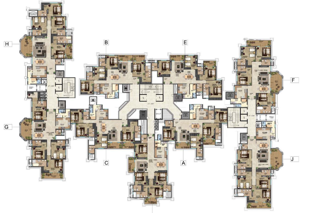 leela residences Wing A Cluster Plan