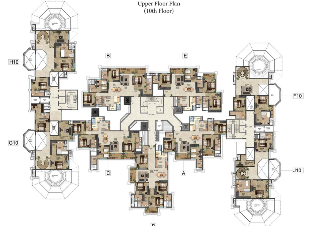 leela residences Wing C Cluster Plan
