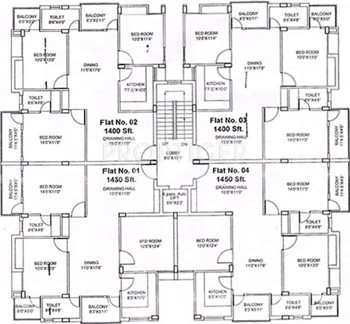vasundhara group crest Diamond Crest To Gold Crest Cluster Plan from 1st to 4th Floor
