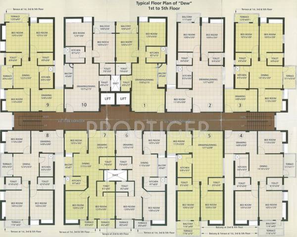 Dew Cluster Plan from 1st to 5th Floor vasundhara-group lush-county Dew Cluster Plan from 1st to 5th Floor