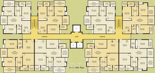 vasundhara-group la-greeno La Greeno Cluster Plan from 1st to 10th Floor