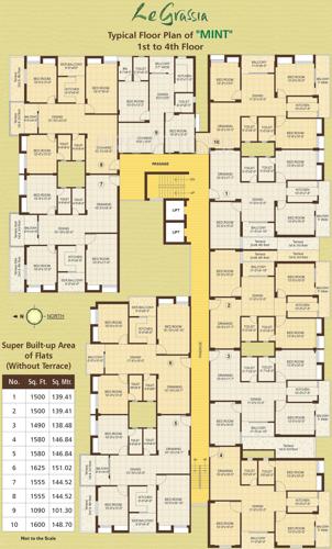 Le Grassia Mint Cluster Plan from 1st to 4th Floor vasundhara-group le-grassia Le Grassia Mint Cluster Plan from 1st to 4th Floor