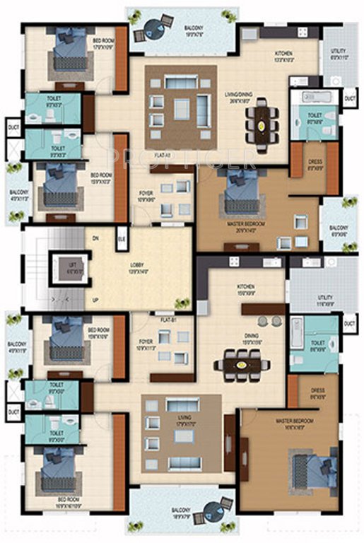  park west Park West Cluster Plan from 1st to 4th Floor