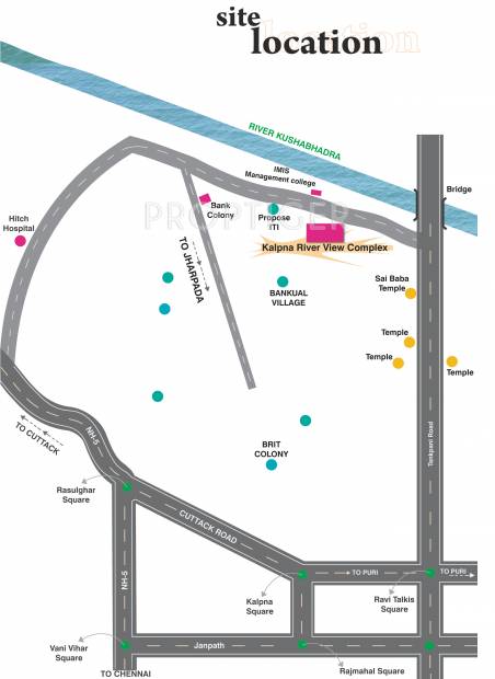 Image of Location Map of Kalpana Constructions River View BJB Nagar ...