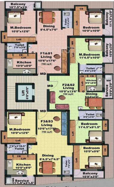 Images for Cluster Plan of Bharathi Manish Apartment