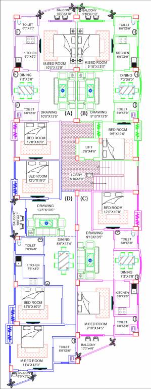 sri ram infrastructure housing limited saurabh complex Saurabh Complex Cluster Plan from 1st to 4th Floor