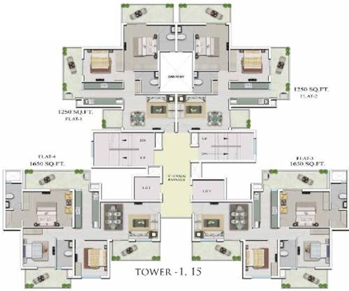  hillview-apartments Tower 1 Cluster Plan from 1st to 15th Floor