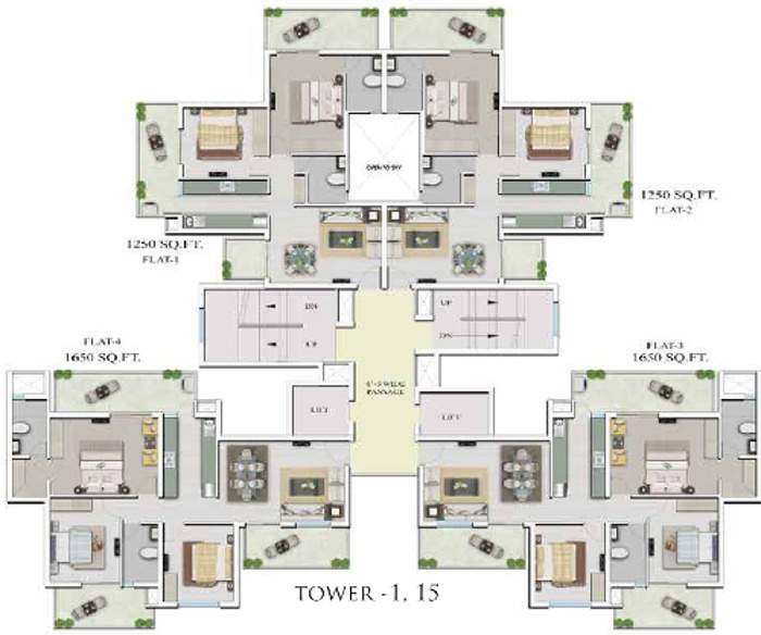  hillview apartments Tower 1 Cluster Plan from 1st to 15th Floor