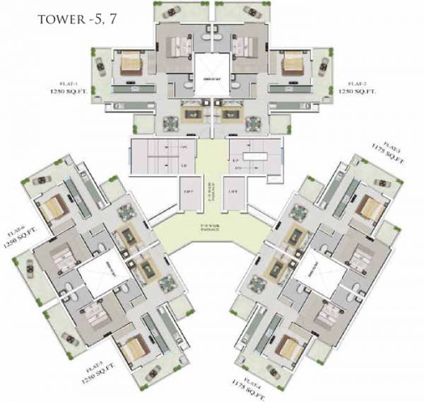  hillview-apartments Tower 2 Cluster Plan from 5th to 7th Floor