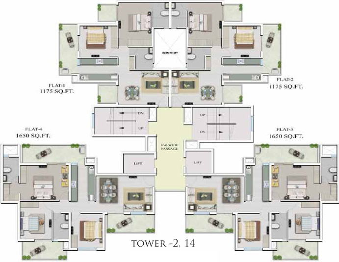  hillview apartments Tower 4 Cluster Plan from 2nd to 14th Floor