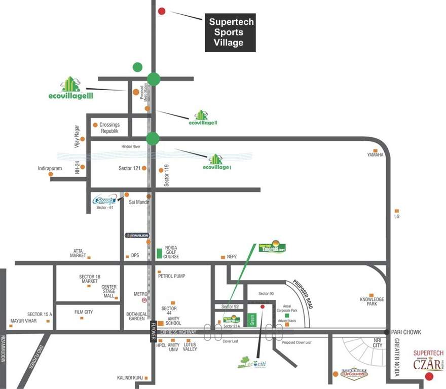  sports city villas Images for Location Plan of Supertech Sports City Villas