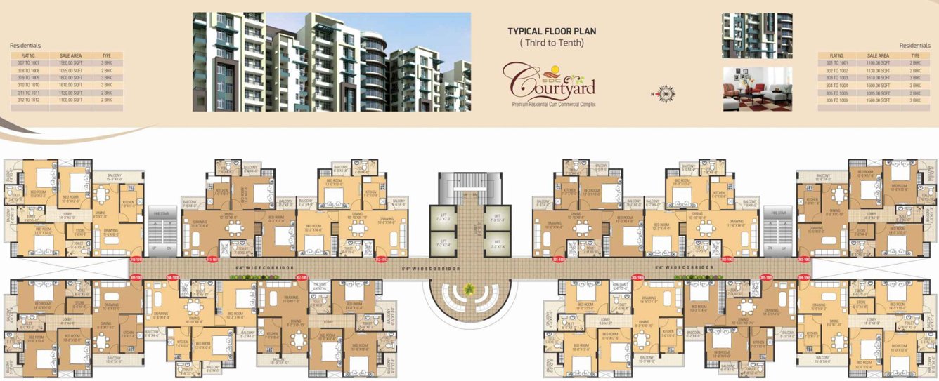  courtyard Images for Cluster Plan of SDC Courtyard