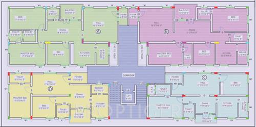 aries-ventures shama-homes Shama Homes Cluster Plan from 1st to 4th Floor