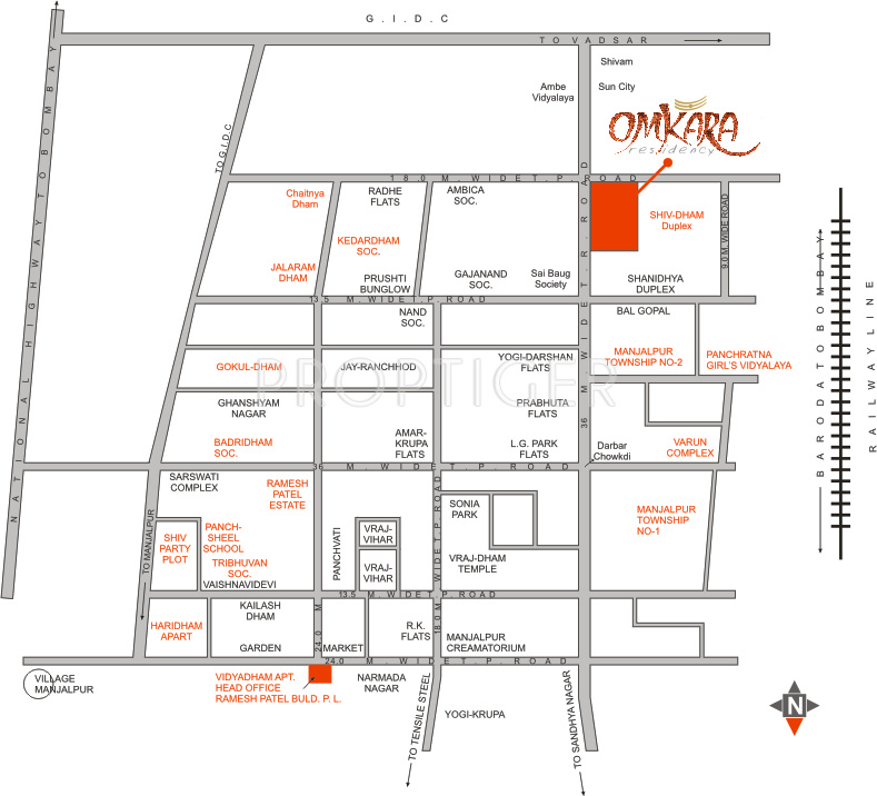 Images for Location Plan of Ramesh Patel Builders Omkara Residency