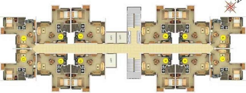 infra housing nouvelle Nouvelle Cluster Plan from 1st to 9th Floor