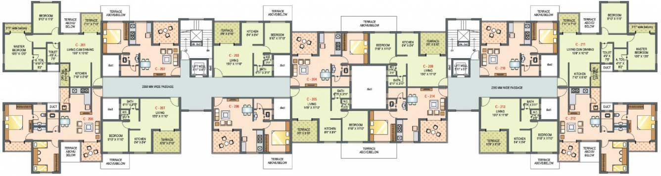 paranjape schemes green cove Bldg C Cluster Plan for 2,4 & 6th  Floor