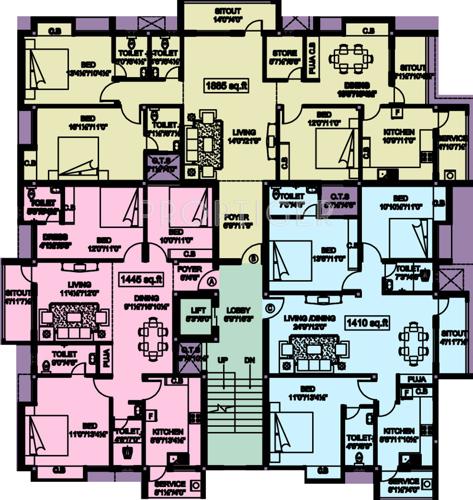 vignesh-flats-housing-promoters anishka Anishka Cluster Plan from 1st to 4th Floor