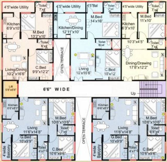 ajantha-hightech-builders vyshnavi-enclave  Vyshnavi Enclave Cluster Plan from 1st to 5th Floor
