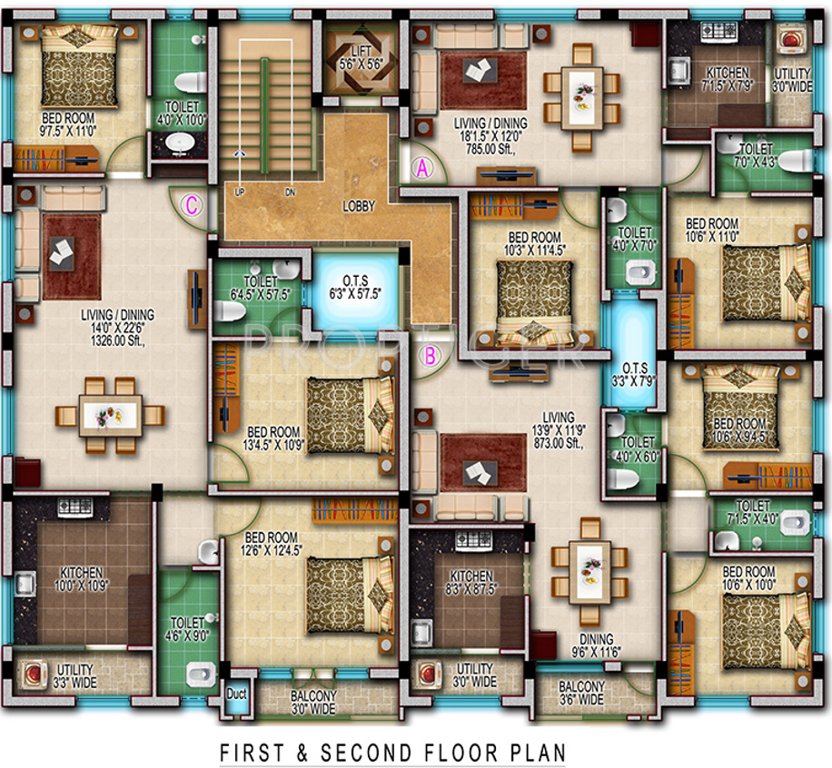 mkb homes blue bells Blue Bells Cluster Plan for 1st & 2nd Floor